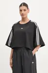 Bavlněné tričko adidas Originals BOXY TEE černá barva, JY8884