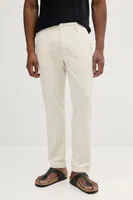 Kalhoty Pepe Jeans SLIM CHINO POPLIN pánské, béžová barva, jednoduché, PM211873