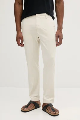 Kalhoty Pepe Jeans SLIM CHINO POPLIN pánské, béžová barva, jednoduché, PM211873