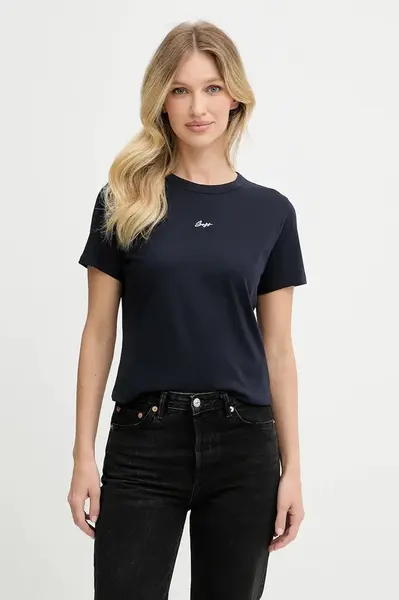 Bavlněné tričko BOSS Orange C_Elogo_5_s dámské, tmavomodrá barva, 50547547