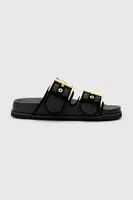 Pantofle AllSaints Sian Raffia Sandal dámské, černá barva, W090FC