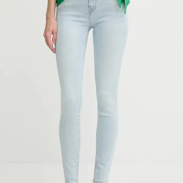 Džíny Tommy Hilfiger dámské, modrá barva, WW0WW44369