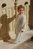 Dětské bavlněné kalhoty Konges Sløjd RHW x KS MIOBLU PANTS GOTS béžová barva, Rosie Huntington Whiteley KS103615