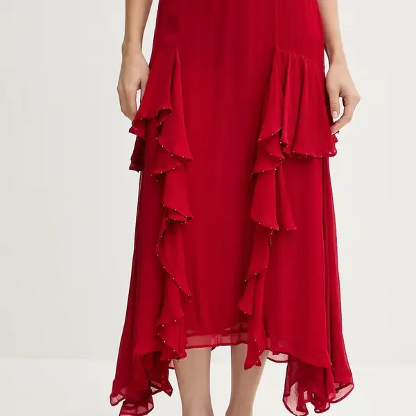 Sukně Hoss Intropia červená barva, maxi, áčková, 8429025