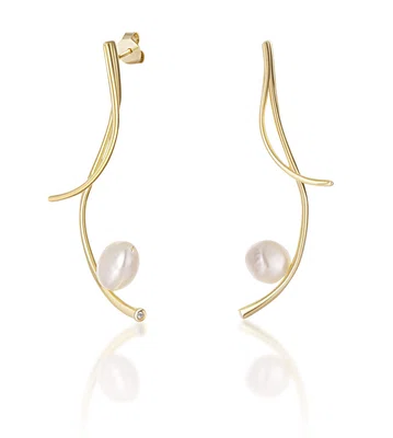 JwL Luxury Pearls Dlouhé pozlacené náušnice s pravými barokními perlami JL0682