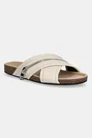Kožené pantofle JW Anderson Biker Loafer dámské, béžová barva, SN0107 LA0268 002