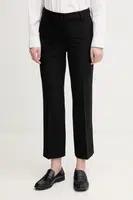 Kalhoty Sisley dámské, černá barva, high waist, 4KVXLE02X