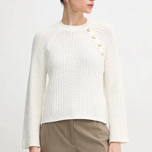 Bavlněný svetr Barbour Angela dámský, béžová barva, LKN1639WH71