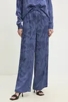 Kalhoty Answear.LAB dámské, modrá barva, široké, high waist