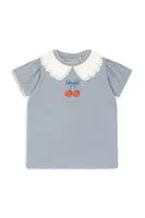 Dětské bavlněné tričko Konges Sløjd FAMO PUFF TEE GOTS modrá barva, KS102603