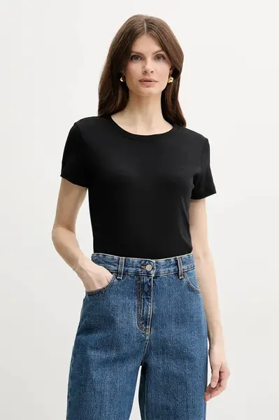 Bavlněné tričko Marella LANGUE černá barva, 2513971025200