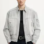 Džínová bunda IRO šedá barva, přechodná, MP07AKSEL