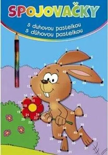 Spojovačky s duhovou pastelkou - zajíc