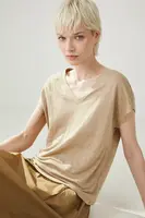 Plátěné tričko Medicine béžová barva