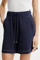 Bavlněné šortky MAX&Co. dámské, tmavomodrá barva, hladké, high waist, 2516781013200