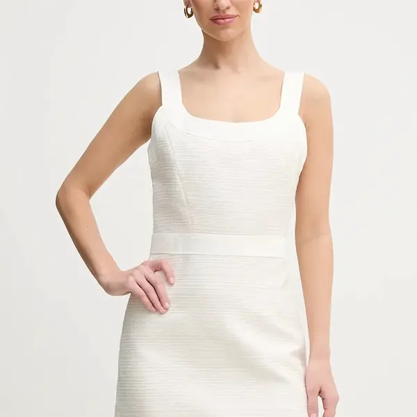 Šaty Guess ELSIE béžová barva, mini, W5GK77 WH610