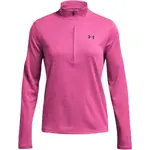 Under Armour TECH TEXTURED 1/2 ZIP Dámské triko s dlouhým rukávem, růžová, velikost L