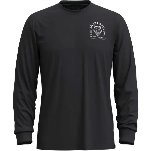 Smartwool BEAR STARE GRAPHIC LONG SLEEVE TEE Pánské triko, černá, velikost
