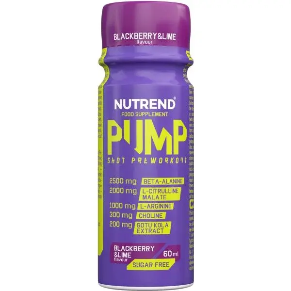 Nutrend PUMP SHOT 60 ML OSTRUŽINA + LIMETKA Energy shot, , velikost 60 ML