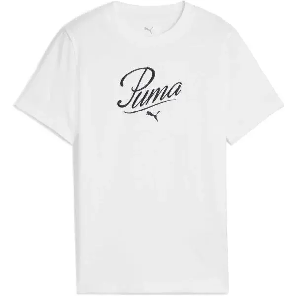 Puma ESSENTIALS SCRIPT TEE G Dívčí triko, bílá, velikost
