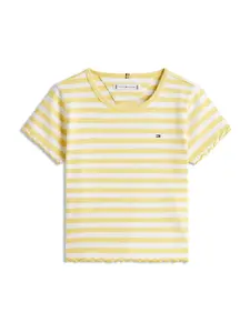 TOMMY HILFIGER Tričko 'ESSENTIAL'  citrónová / biela