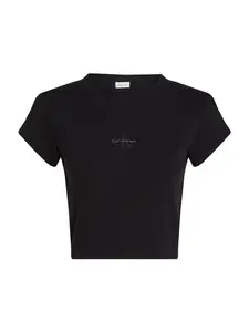 Calvin Klein Jeans Tričko  čierna / biela