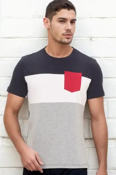 T9592 DEWBERRY MEN'S T-SHIRT-NAVY BLUE