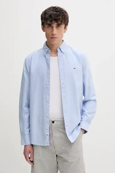Tommy Jeans košile pánská bavlněná