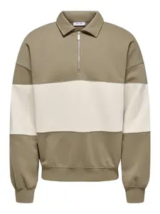 Only & Sons Mikina 'Byron'  krémová / olivová