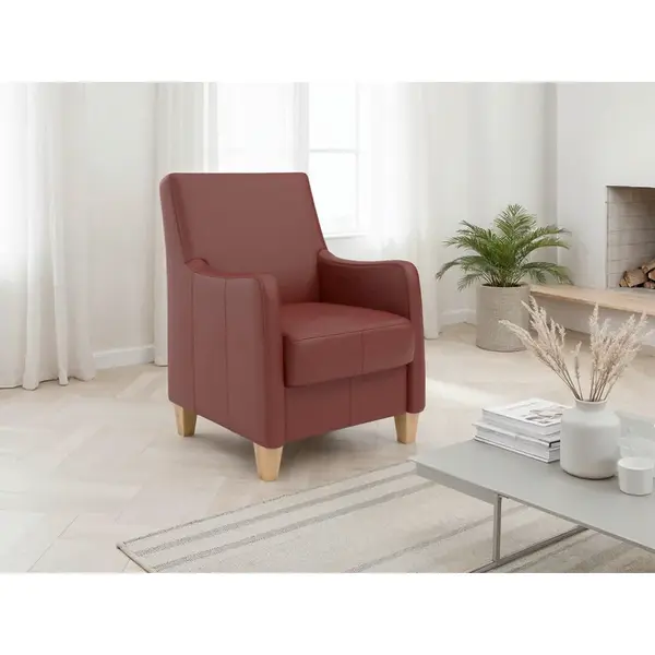 Sit & More KŘESLO, kůže, červenohnědá