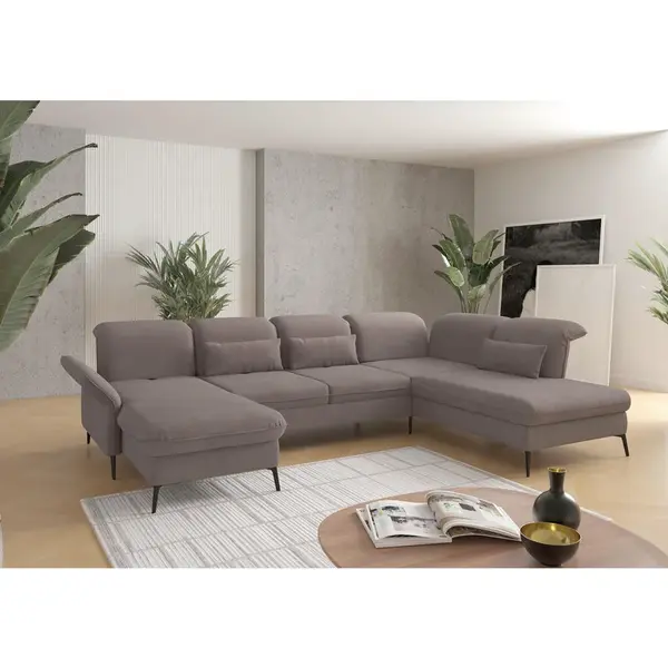 Sit & More SEDACÍ SOUPRAVA, textil, šedohnědá