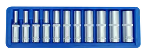 Hlavice 6-hranné prodloužené 1/4" 4-13mm 11ks SW-Stahl