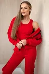 Set 3in1 sweatshirt + top + trousers red