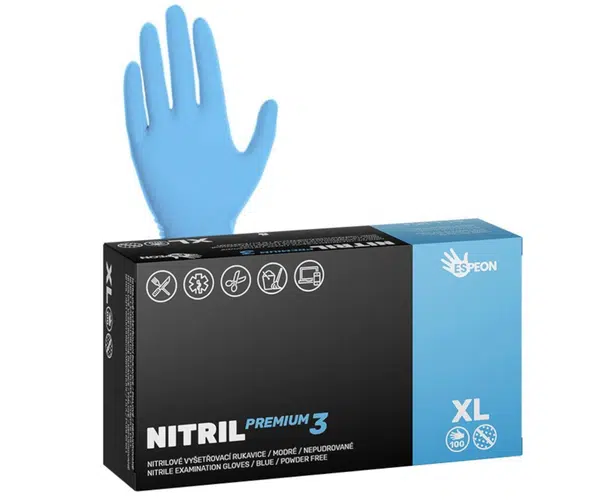 Silné nitrilové rukavice Espeon Nitril Premium 3 - 100 ks, modré, velikost XL (100110) + dárek zdarma