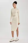 DEFACTO Cool Slim Fit Pletená Sukňa