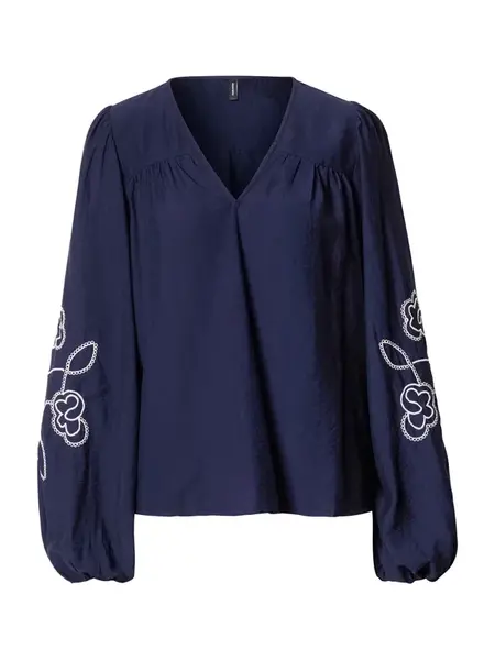 Vero Moda Tall Blúzka 'VMANYA'  námornícka modrá / biela