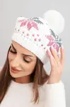 Dámská zimní čepice s vločkovým motivem a bambulí