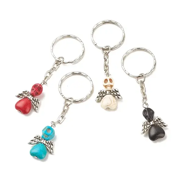 Dyed Synthetic Turquoise Keychains