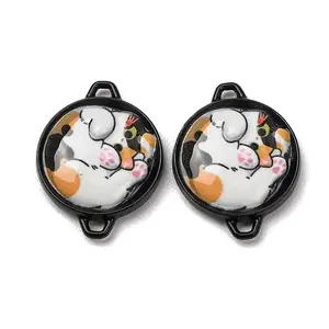 Baking Paint Alloy Coin Connector Charms