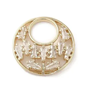 Brass Micro Pave Clear Cubic Zirconia Pendants