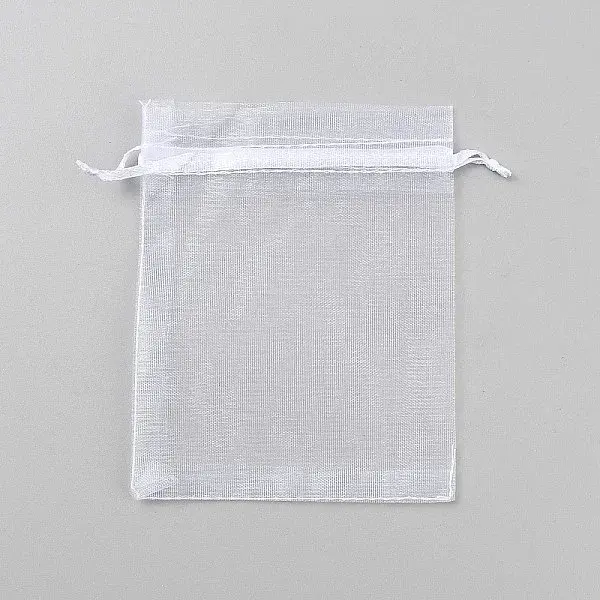 Rectangle Organza Drawstring Gift Bags with Ribbon