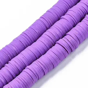 Flat Round Handmade Polymer Clay Beads