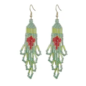 304 Stainless Steel with Glass Dangle Stud Earring