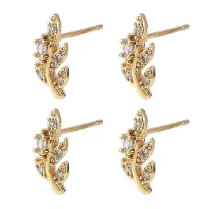 SHEGRACE Brass Micro Pave Cubic Zirconia Stud Earrings