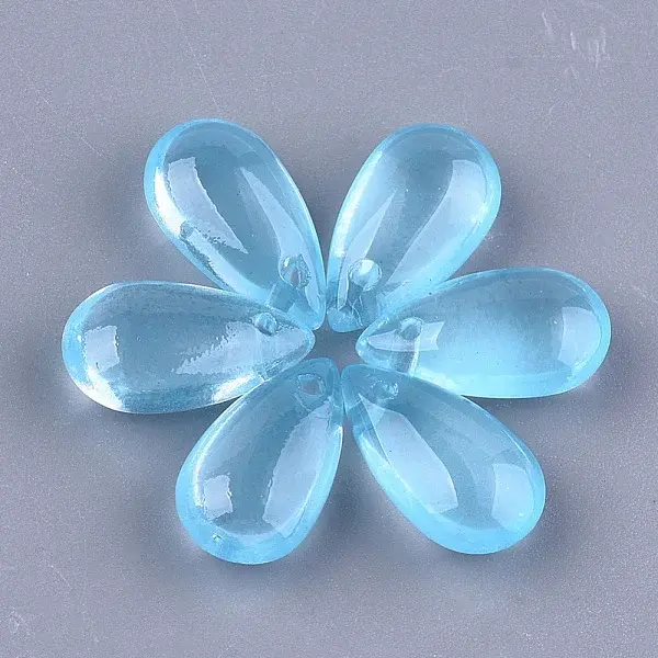 Transparent Spray Painted Glass Charms