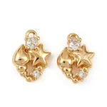 Ocean Theme Brass Micro Pave Cubic Zirconia Charms