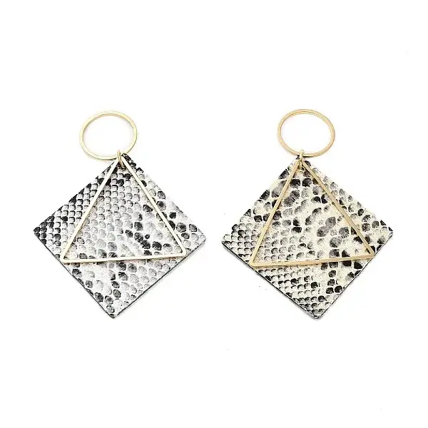 Brass with PU Leather Pendants
