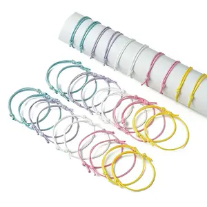 30Pcs 5 Color Adjustable Waxed Polyester Braided Cord Bracelets