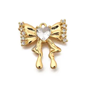 Brass Micro Pave Cubic Zirconia Pendants
