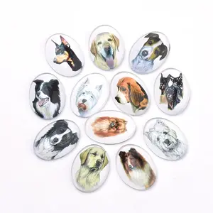 Puppy Photo Flatback Glass Cabochons